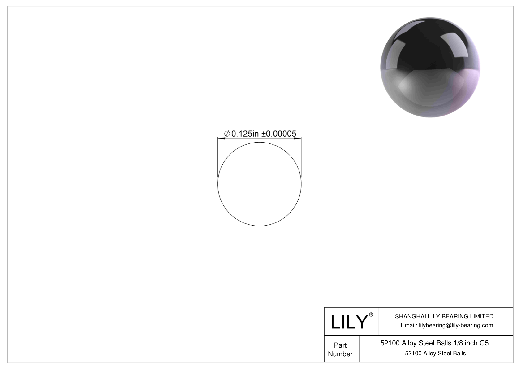 52100 Alloy Steel Balls 1/8 inch G5 52100合金钢球 CAD图形