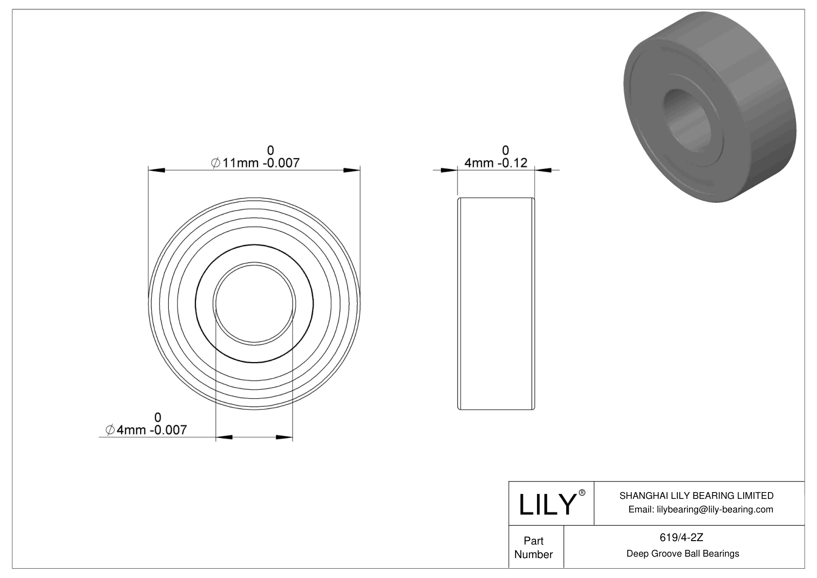 619/4-2Z 单列深沟球轴承 CAD图形