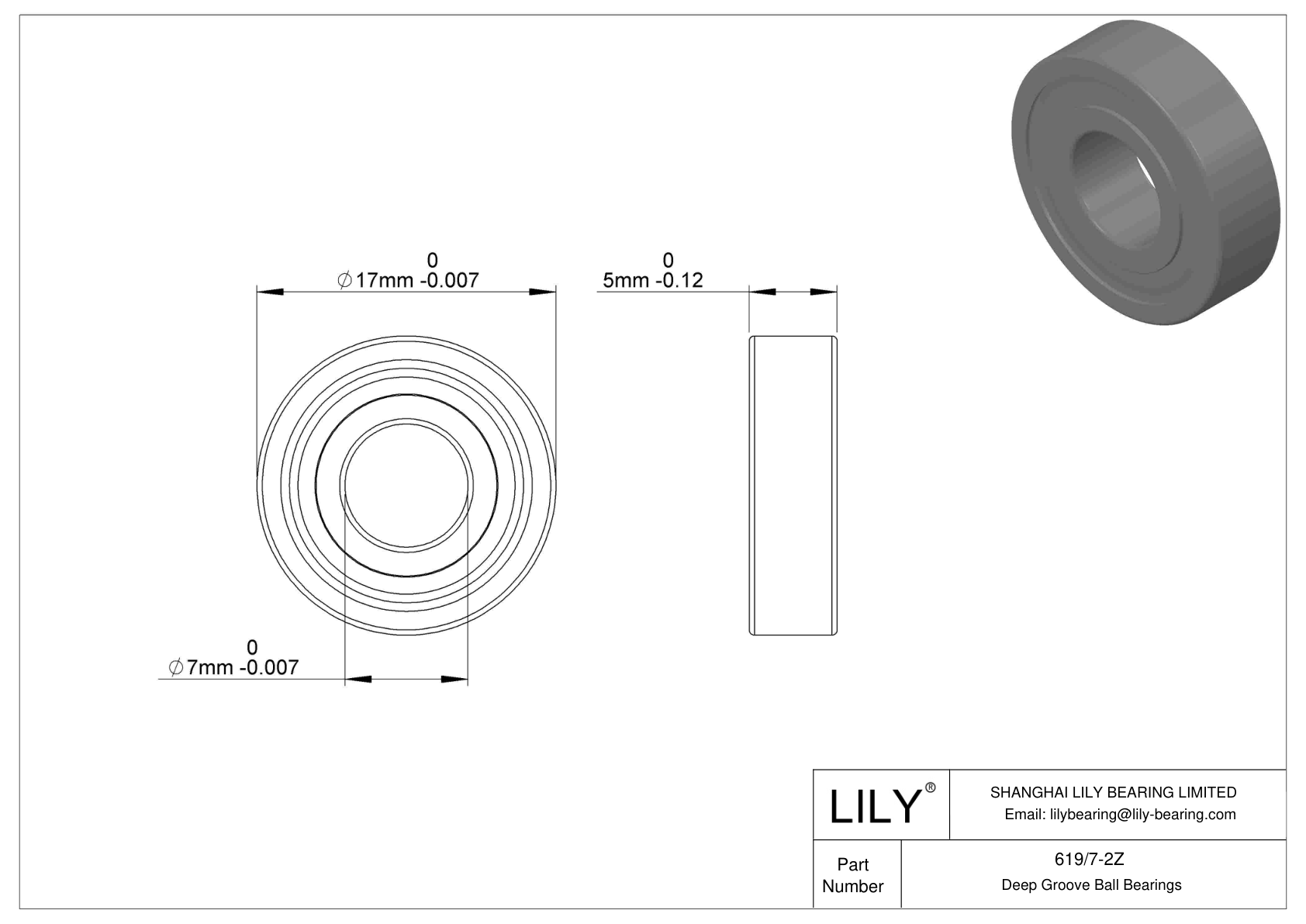 619/7-2Z 单列深沟球轴承 CAD图形
