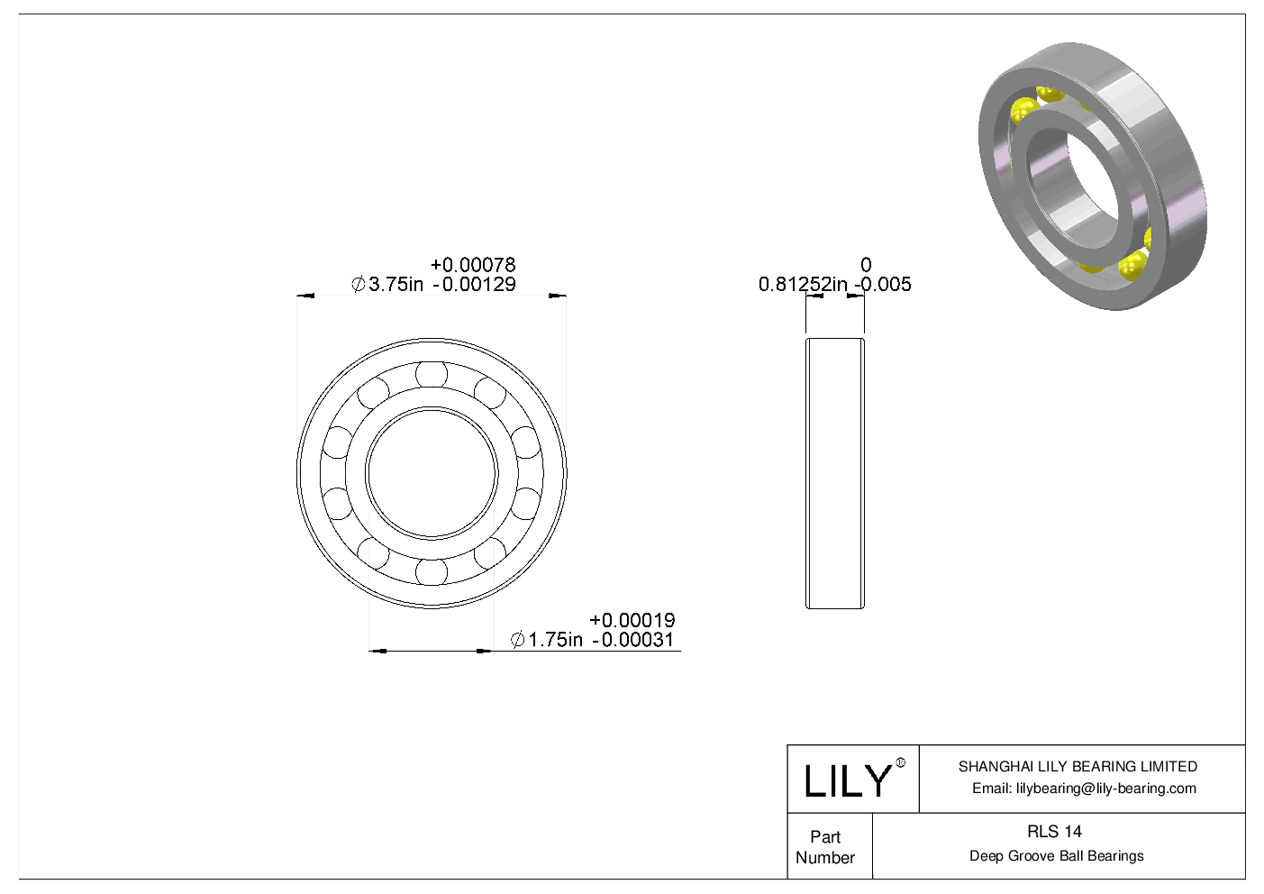 RLS 14 单列深沟球轴承 CAD图形