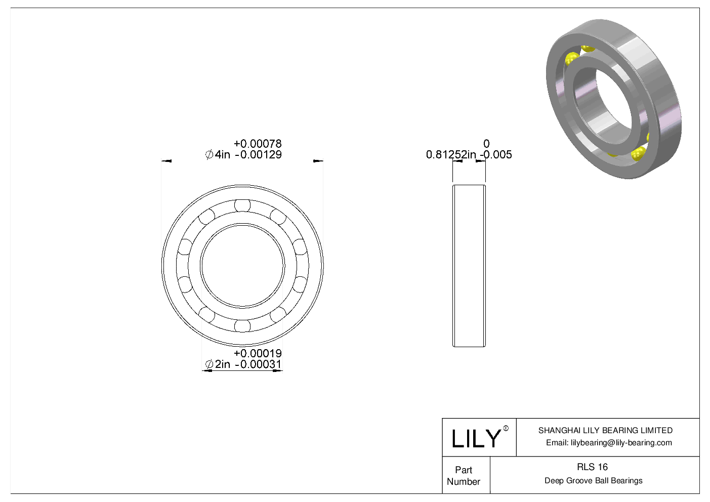 RLS 16 单列深沟球轴承 CAD图形