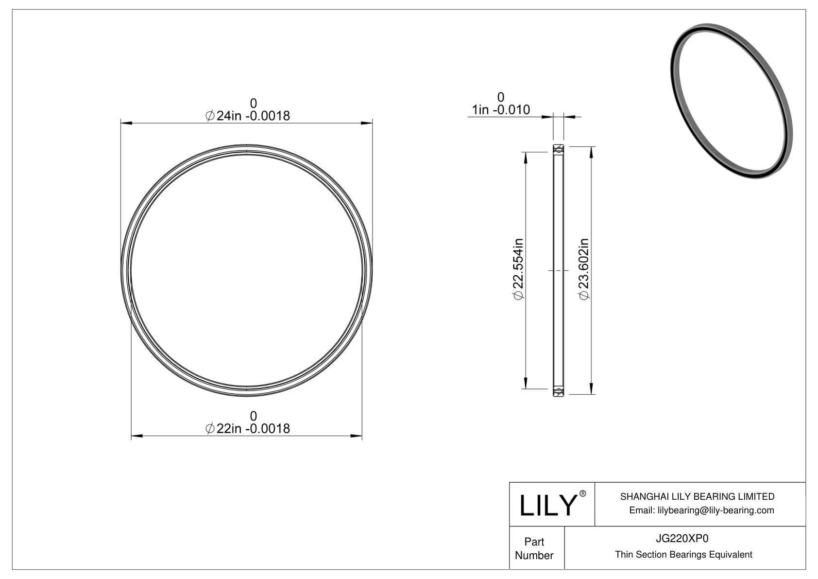 JG220XP0 Constant Section (CS) Bearings CAD图形