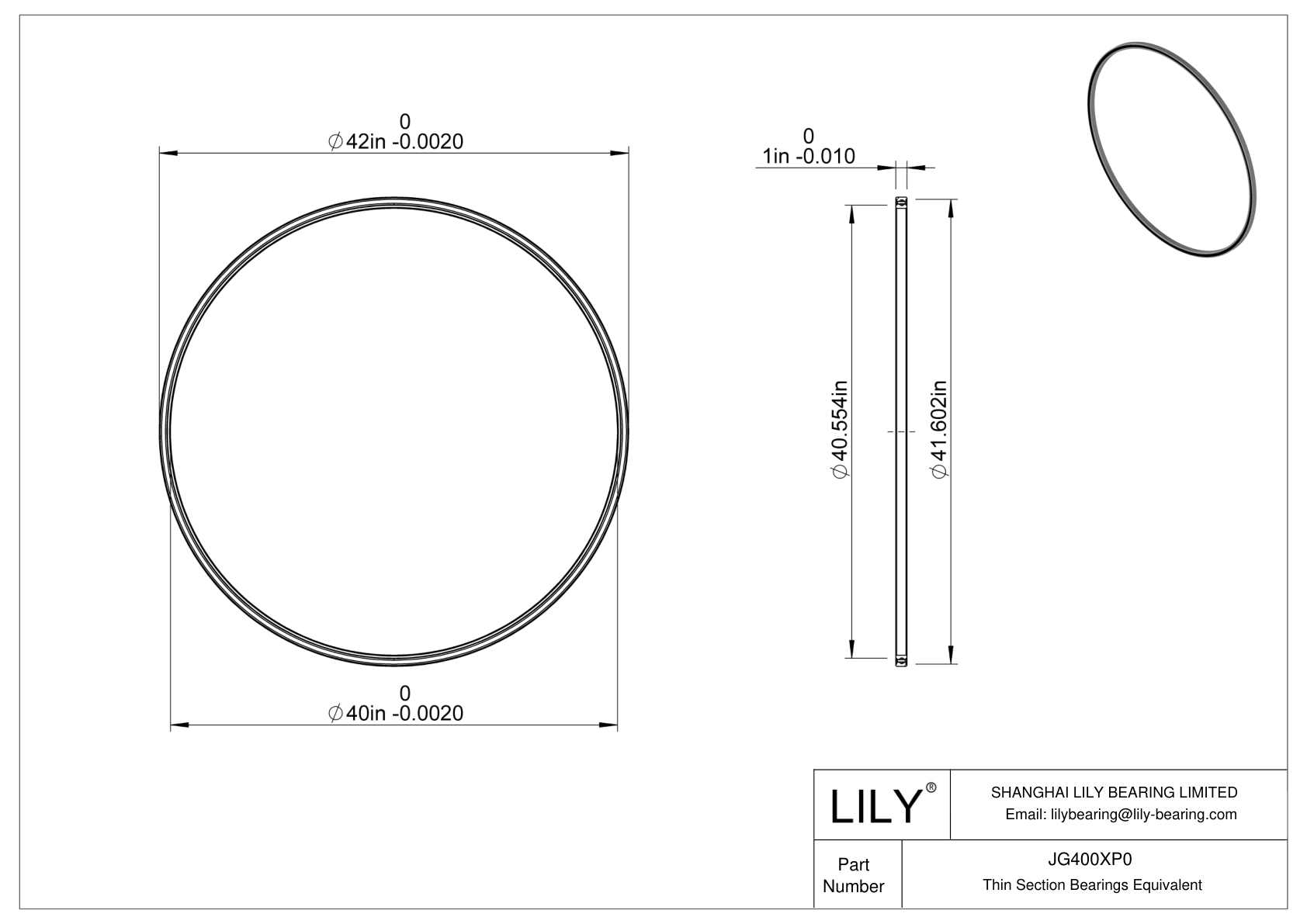 JG400XP0 Constant Section (CS) Bearings CAD图形