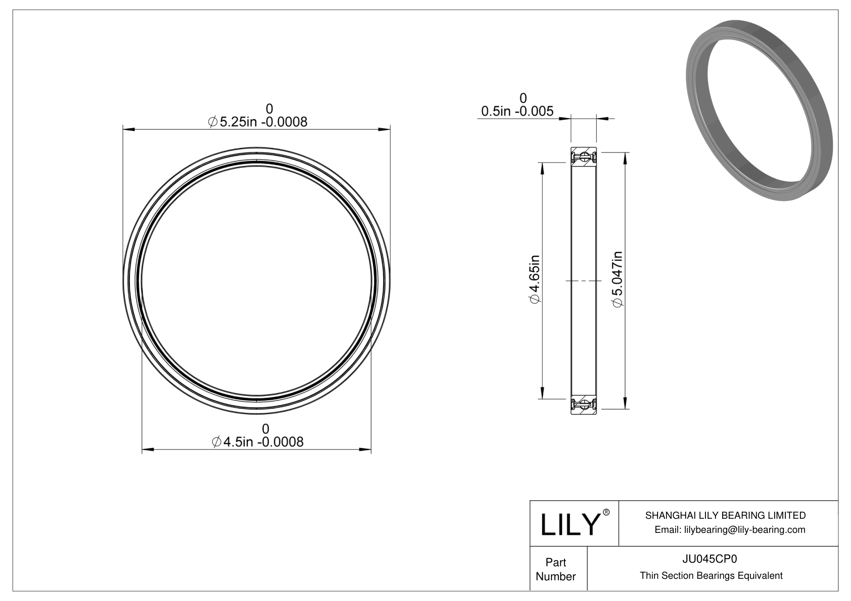 JU045CP0 Constant Section (CS) Bearings CAD图形