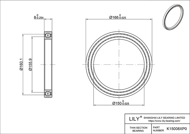 K15008xp0 Constant Section (CS) Bearings CAD图形
