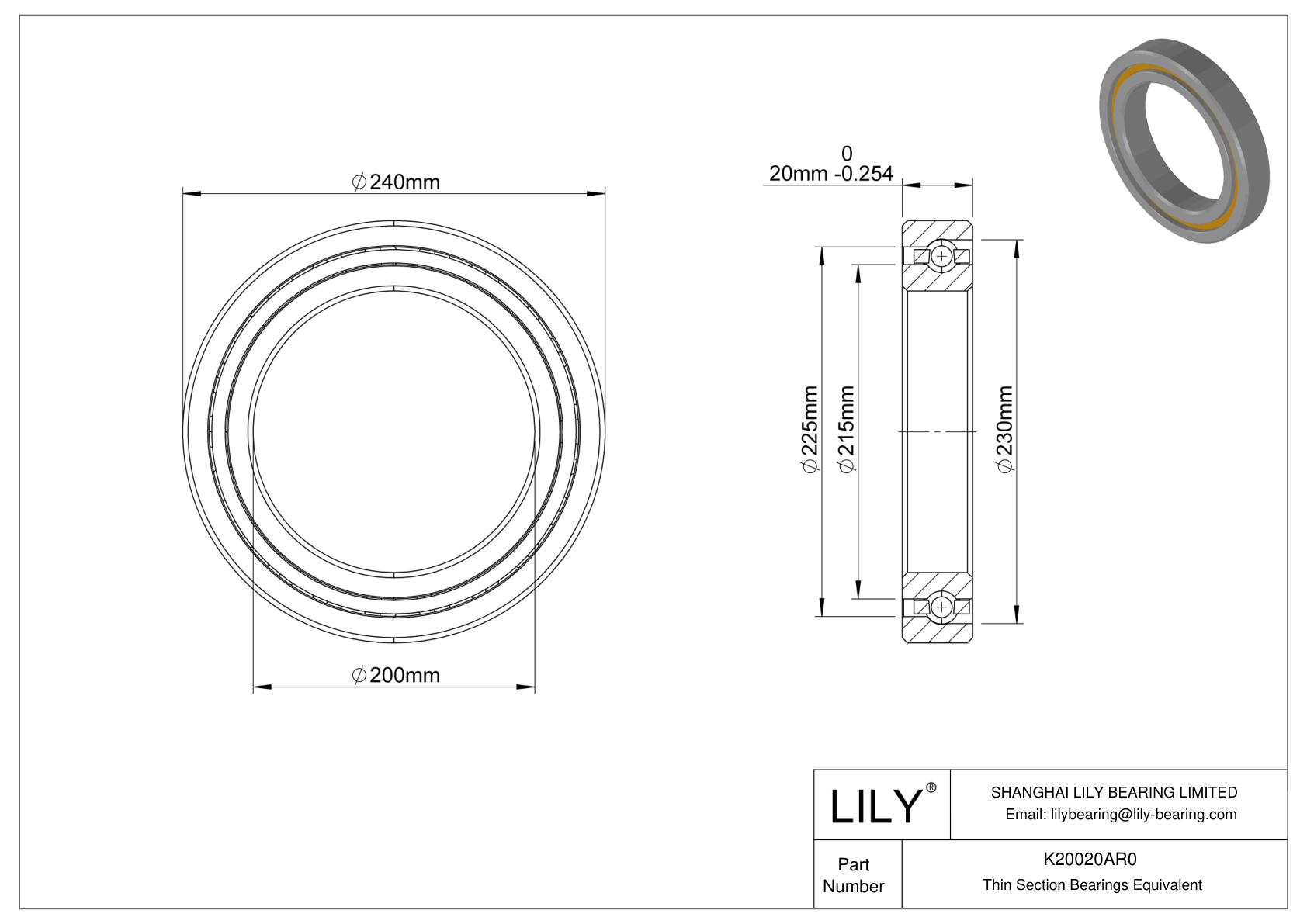 K20020AR0 Constant Section (CS) Bearings CAD图形