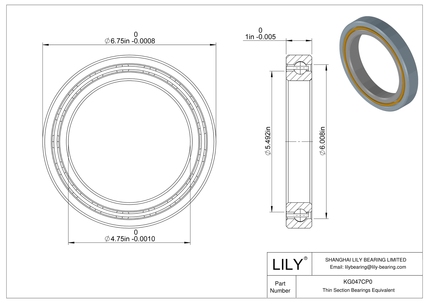 KG047CP0 Constant Section (CS) Bearings CAD图形