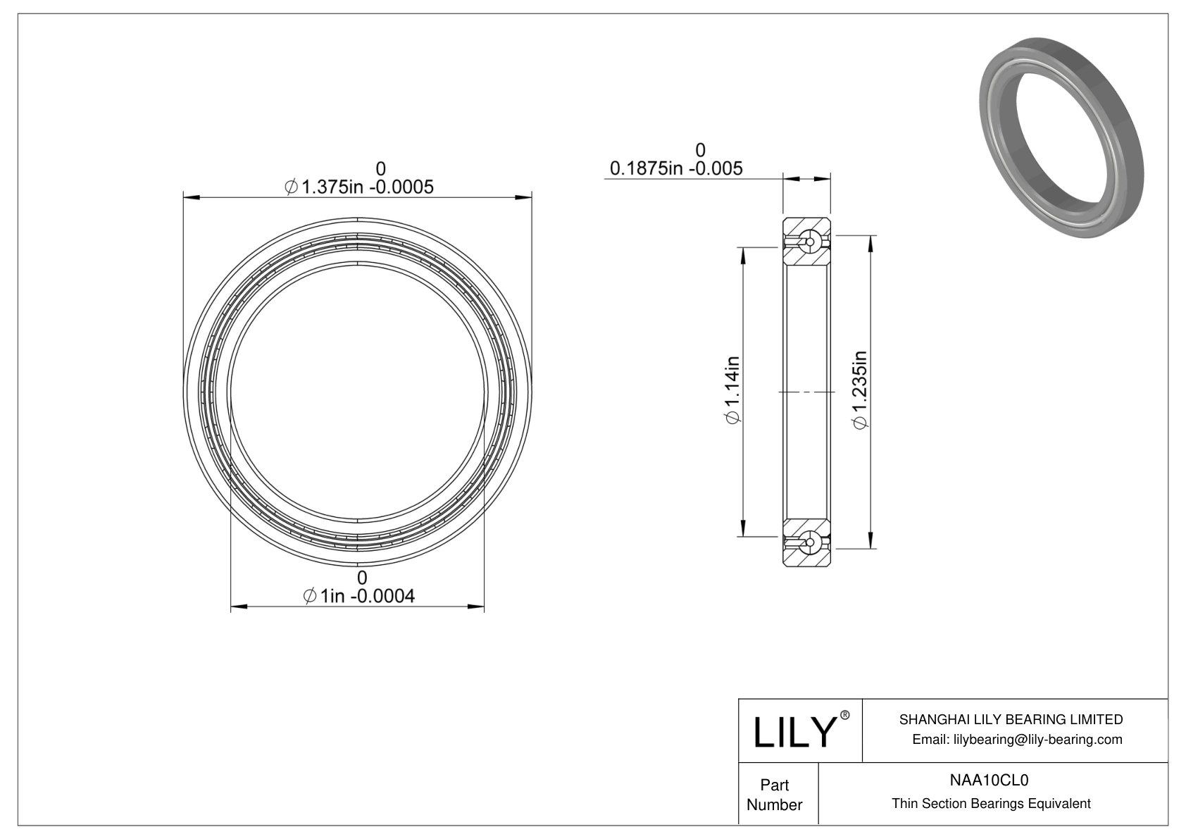 NAA10CL0 Constant Section (CS) Bearings CAD图形