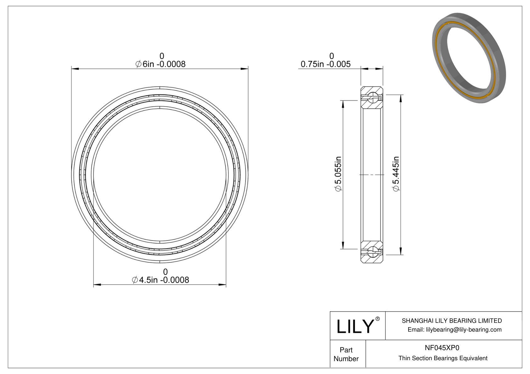 NF045XP0 Constant Section (CS) Bearings CAD图形