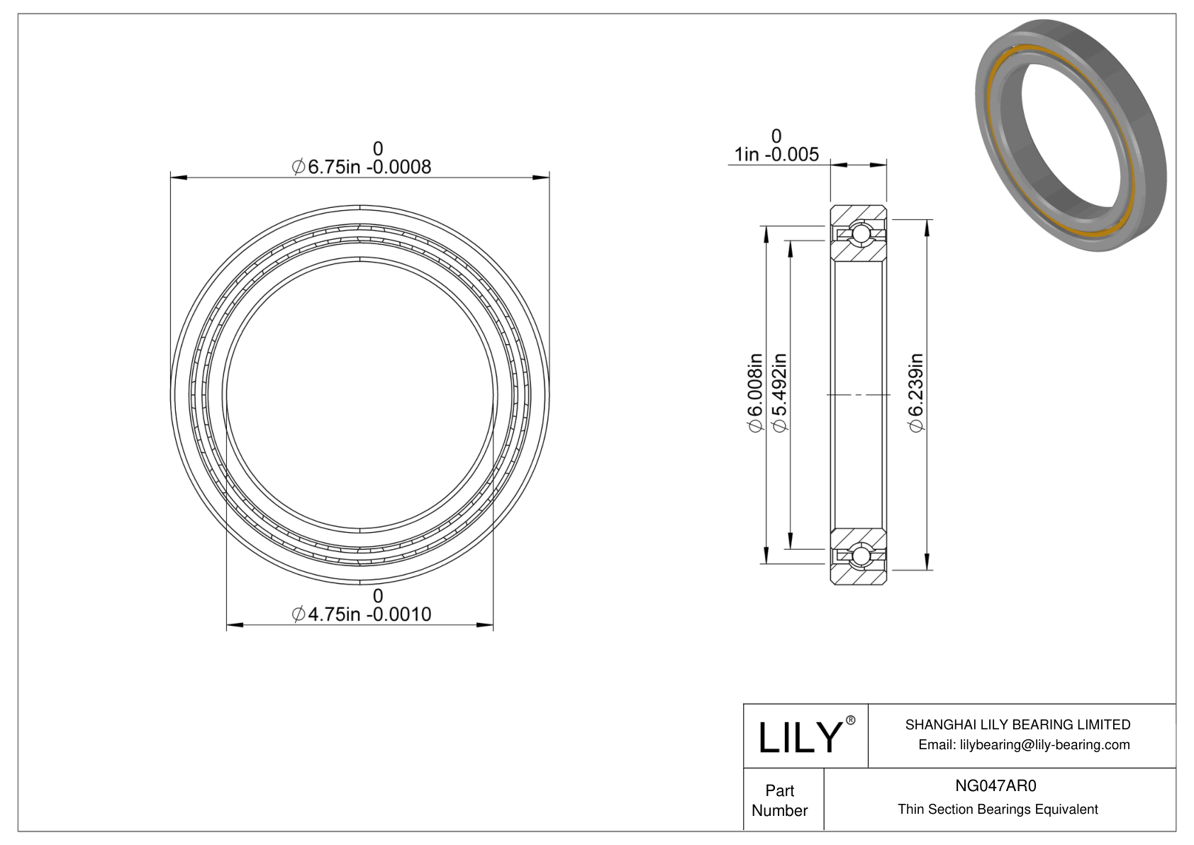NG047AR0 Constant Section (CS) Bearings CAD图形