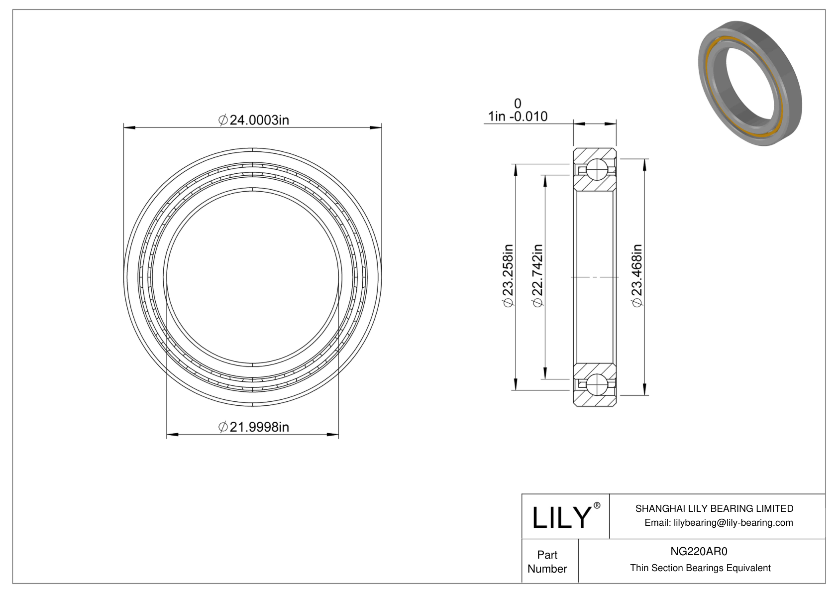 NG220AR0 Constant Section (CS) Bearings CAD图形