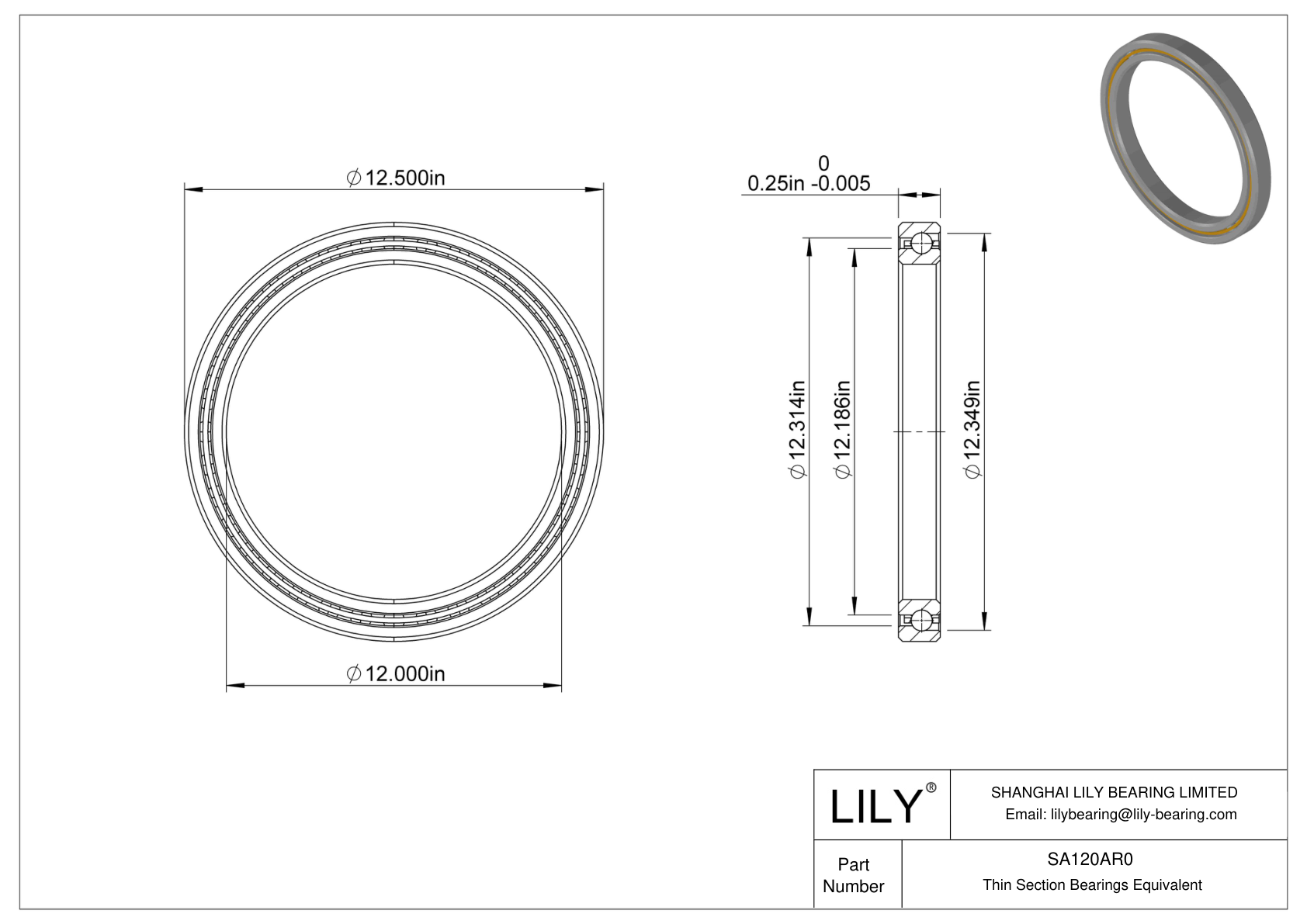 SA120AR0 Constant Section (CS) Bearings CAD图形