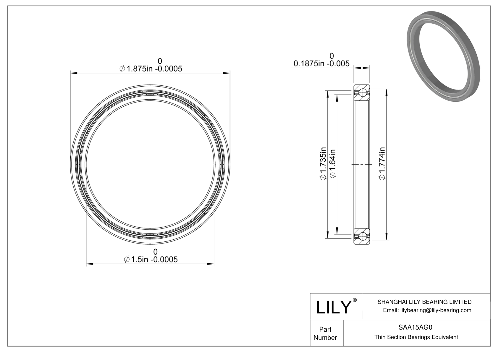 SAA15AG0 Constant Section (CS) Bearings CAD图形
