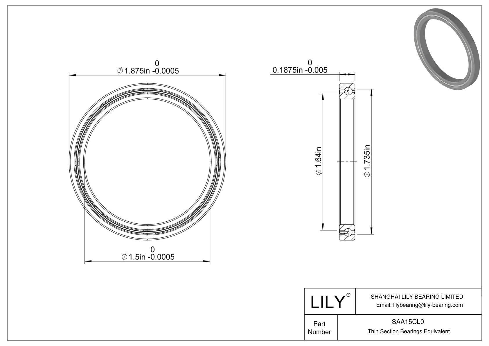 SAA15CL0 Constant Section (CS) Bearings CAD图形