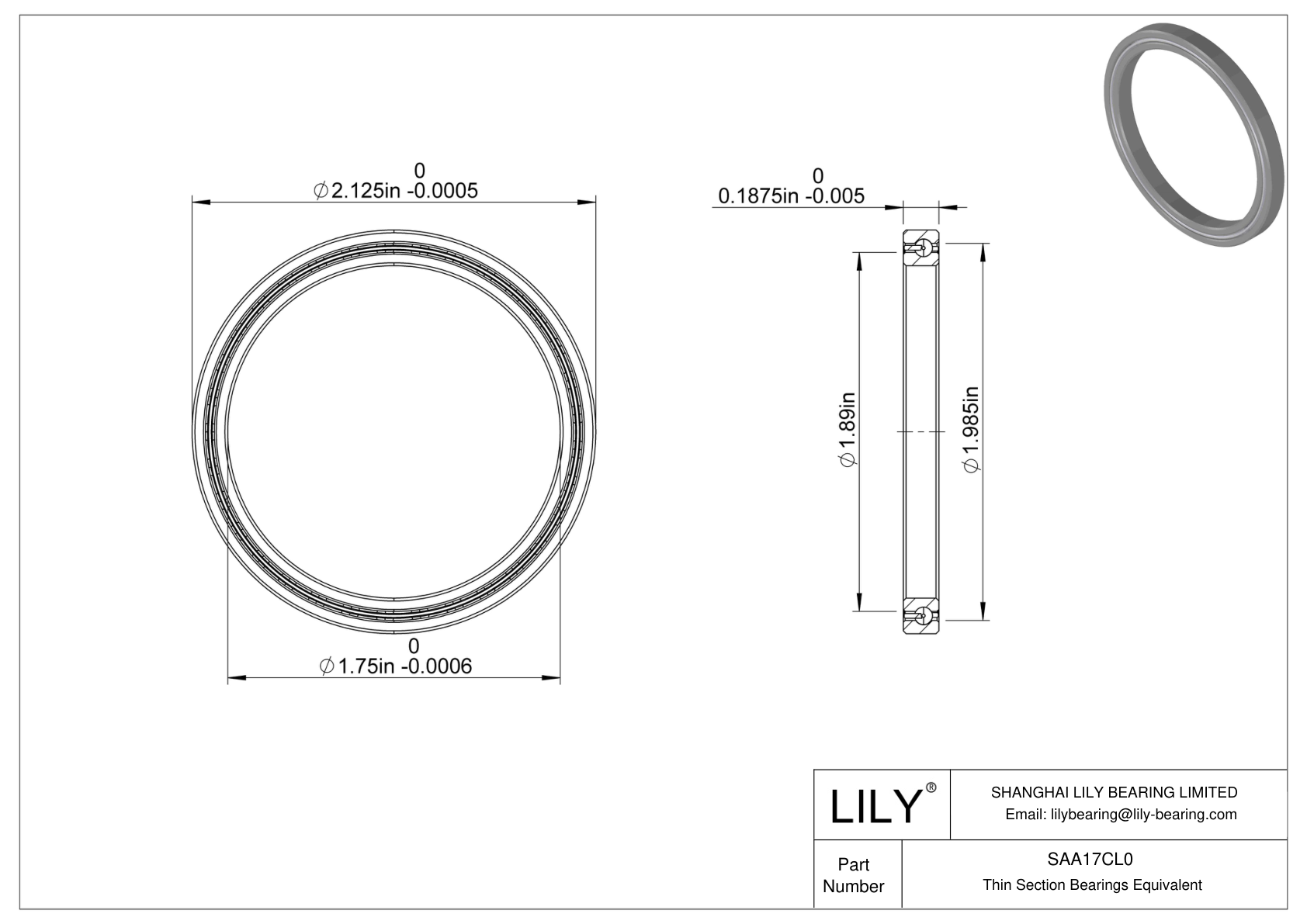SAA17CL0 Constant Section (CS) Bearings CAD图形