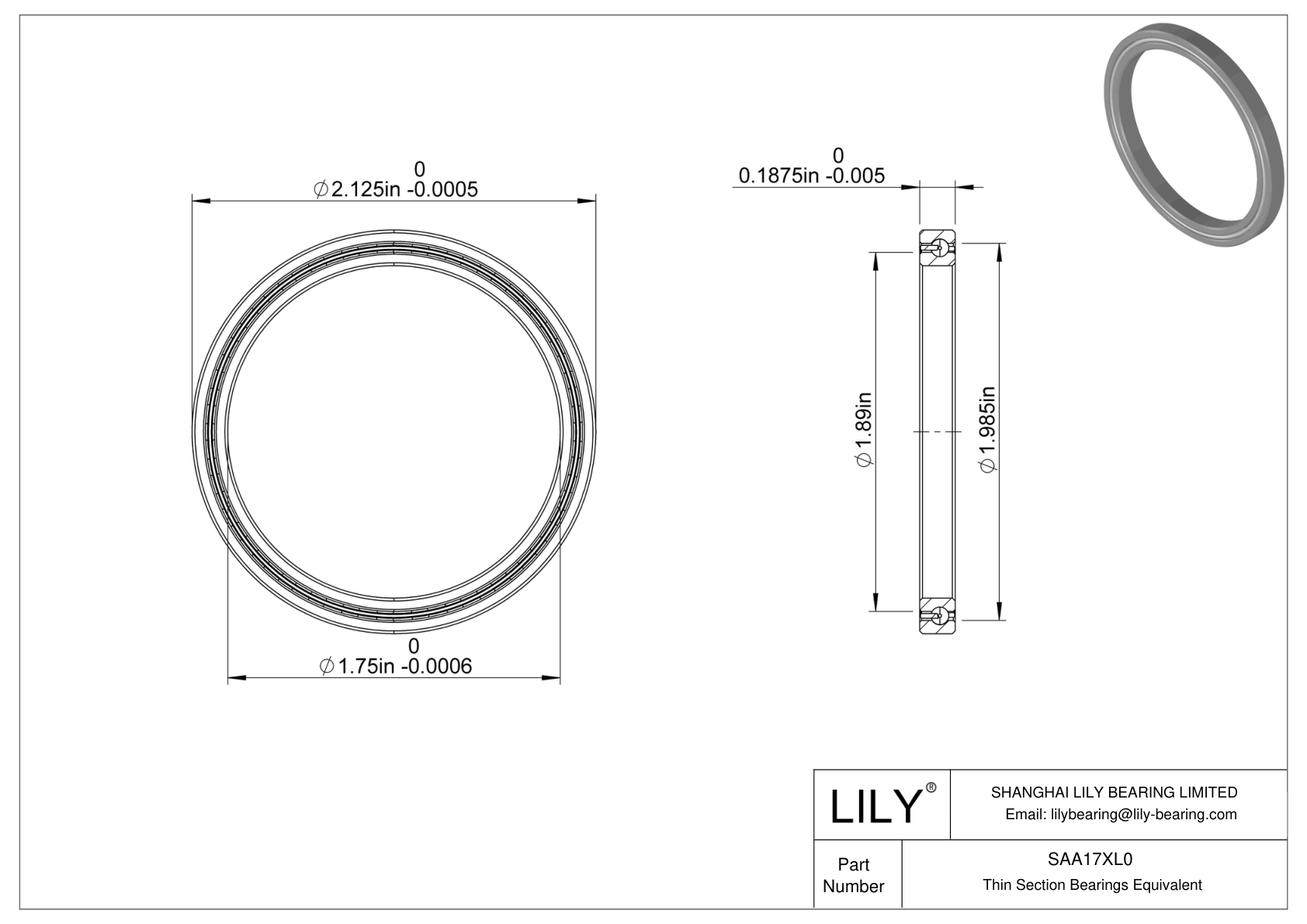 SAA17XL0 Constant Section (CS) Bearings CAD图形