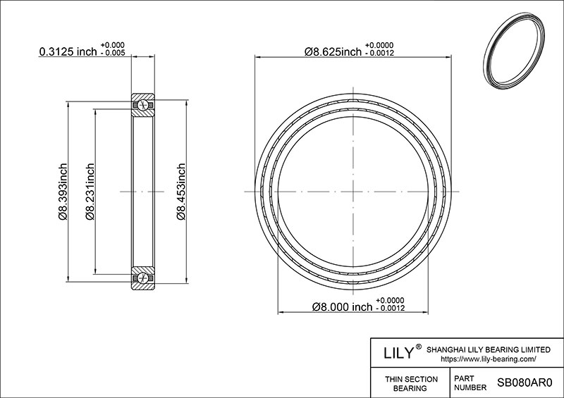 SB080AR0 Constant Section (CS) Bearings CAD图形