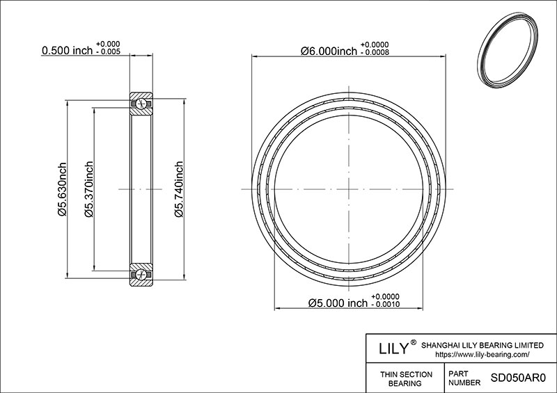 SD050AR0 Constant Section (CS) Bearings CAD图形