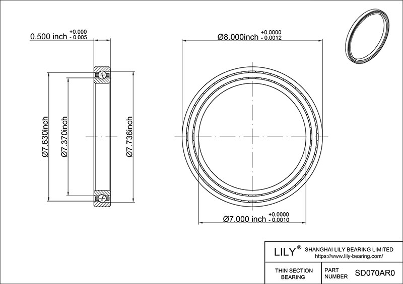 SD070AR0 Constant Section (CS) Bearings CAD图形