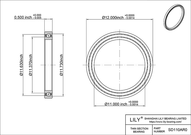 SD110AR0 Constant Section (CS) Bearings CAD图形