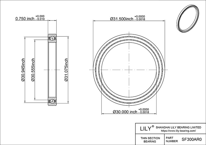 SF300AR0 Constant Section (CS) Bearings CAD图形