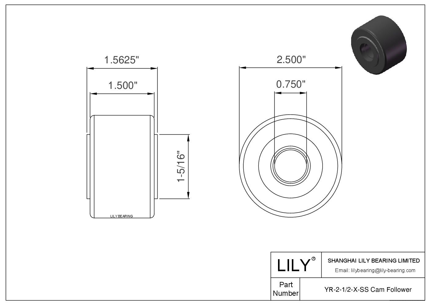 YR-2-1/2-X-SS 轭式英制凸轮从动件 CAD图形