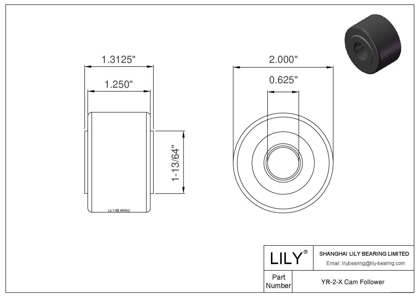 YR-2-X 轭式英制凸轮从动件 CAD图形