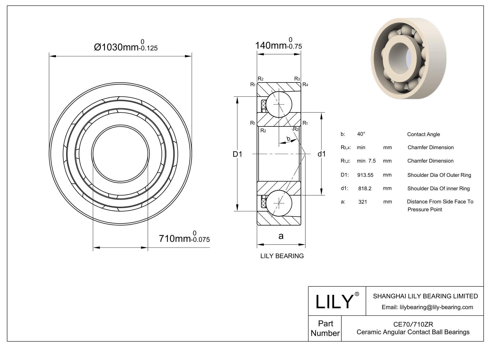 CE70/710ZR 氧化锆陶瓷单列角接触 CAD图形