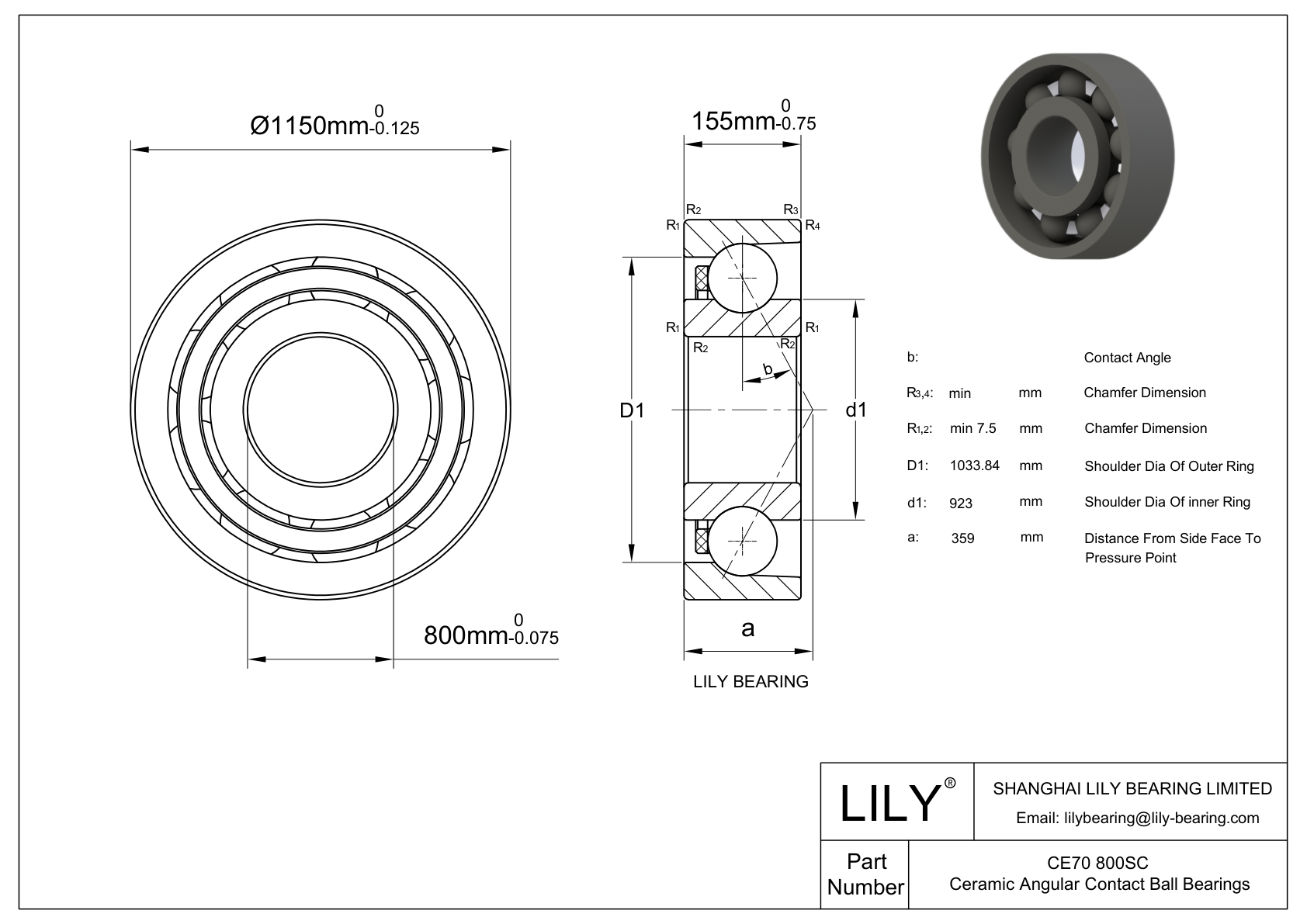 CE70/800SC 碳化硅陶瓷单列角接触 CAD图形