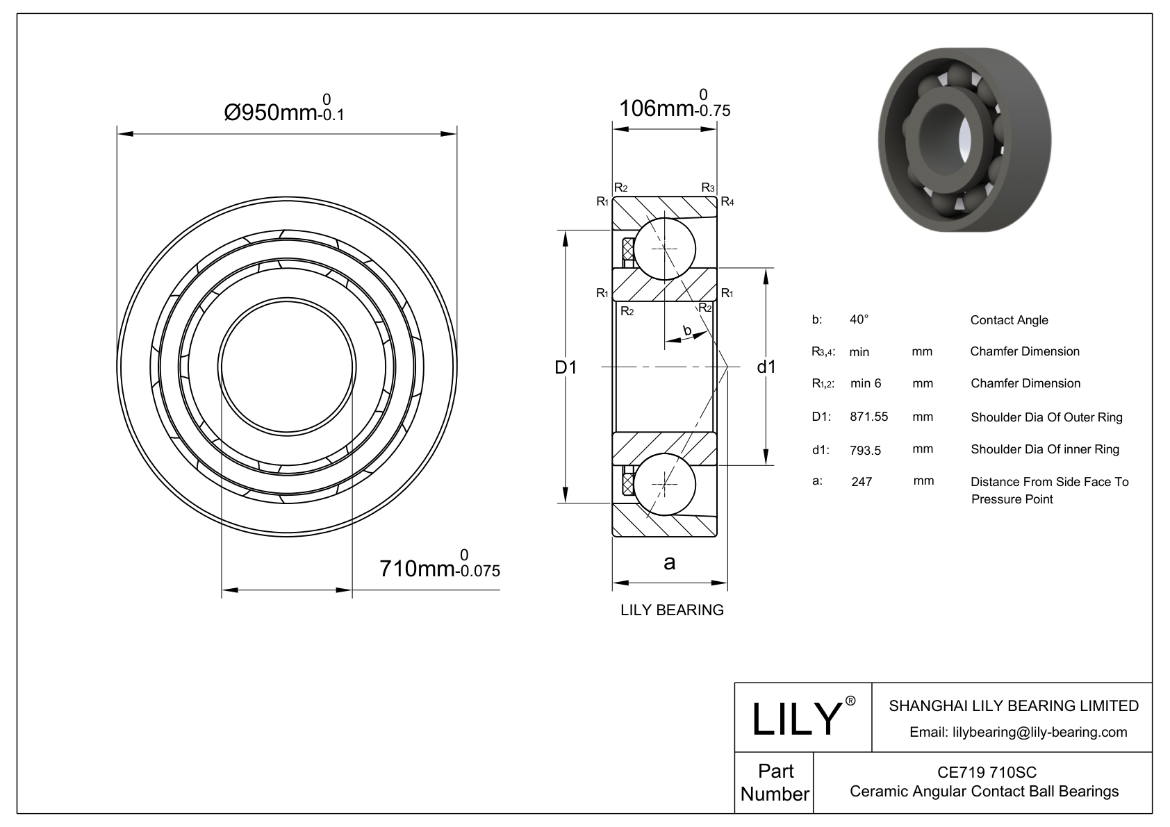 CE719/710SC 碳化硅陶瓷单列角接触 CAD图形