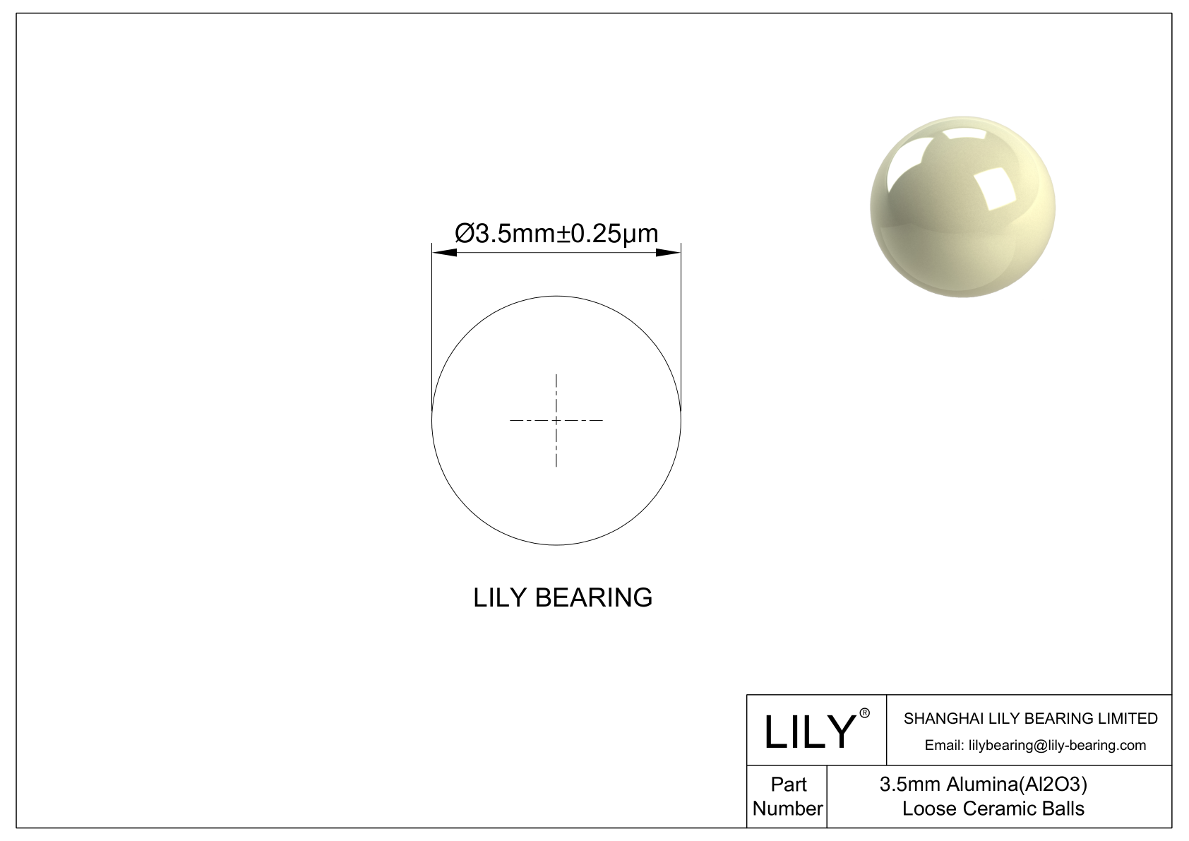 Aluminum Oxide Al2O3 Ceramic Balls 3.5 mm 氧化铝球 CAD图形