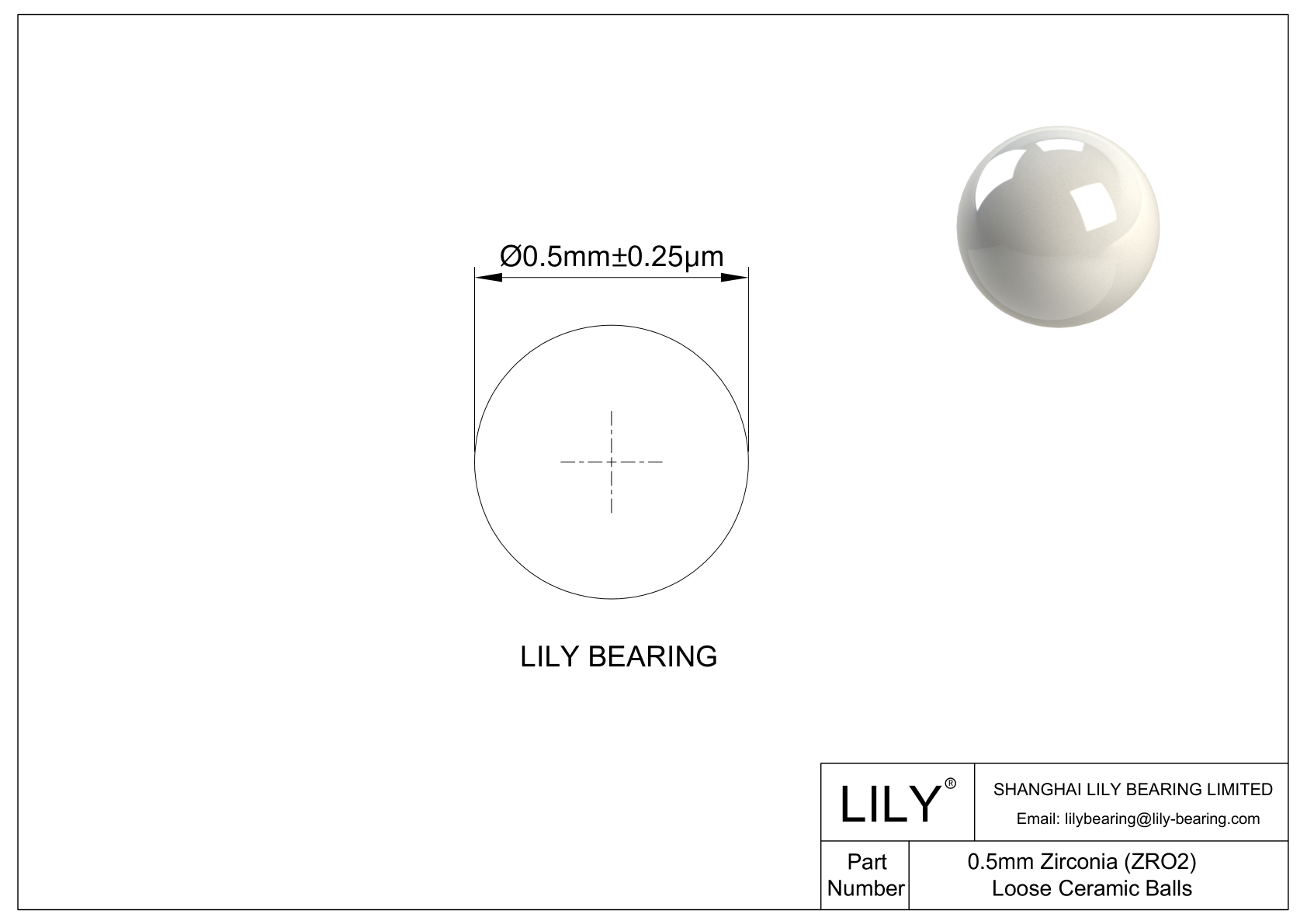 Zirconia ZrO2 Ceramic Balls 0.5 mm 氧化锆球 CAD图形