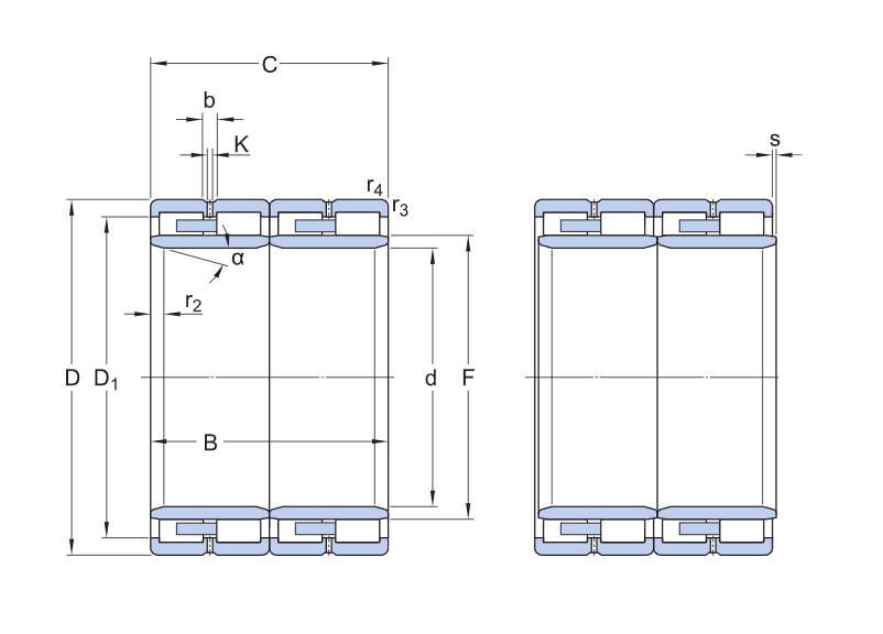 BC4-0124 四列圆柱滚子轴承 CAD图形