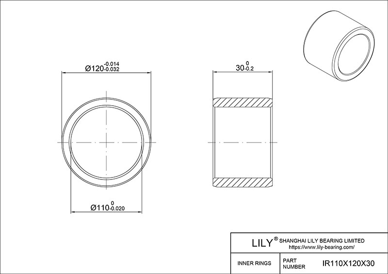 IR110X120X30-XL 内圈 CAD图形