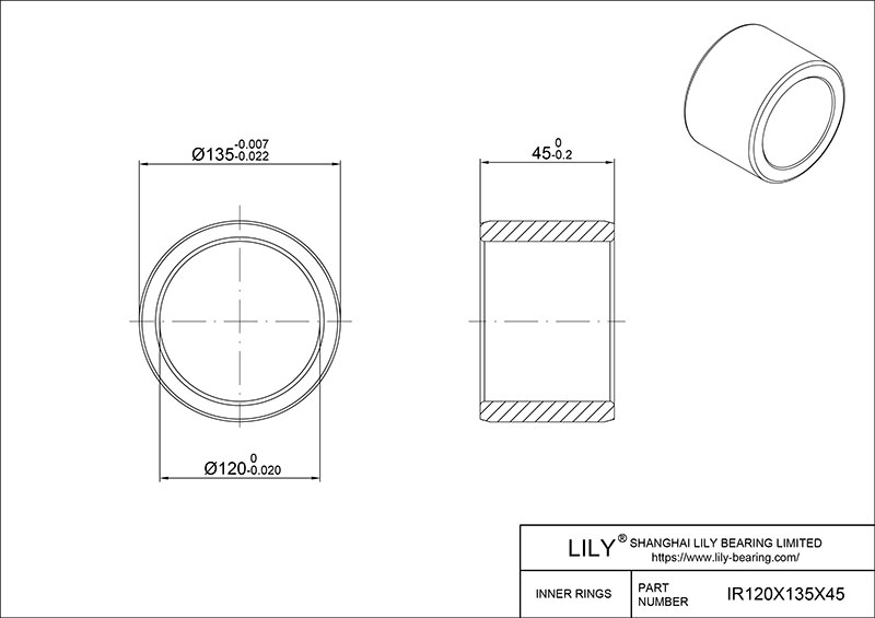 IR120X135X45-XL 内圈 CAD图形