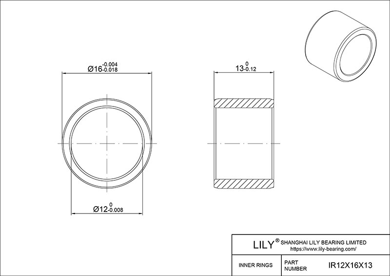 IR12X16X13-XL 内圈 CAD图形