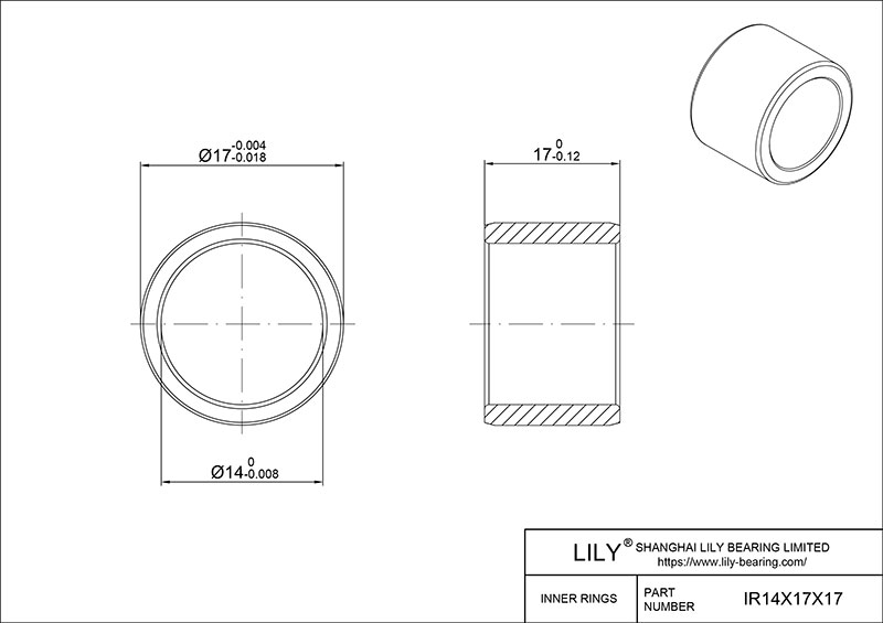 IR14X17X17-XL 内圈 CAD图形