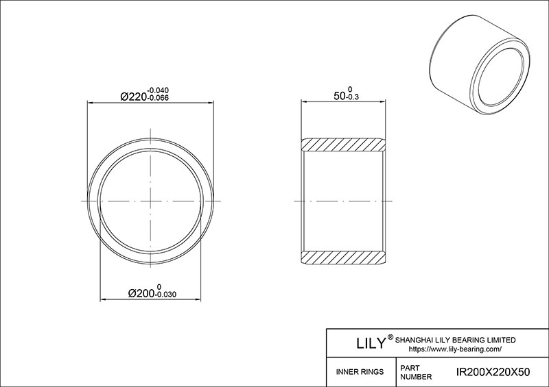 IR200X220X50-XL 内圈 CAD图形