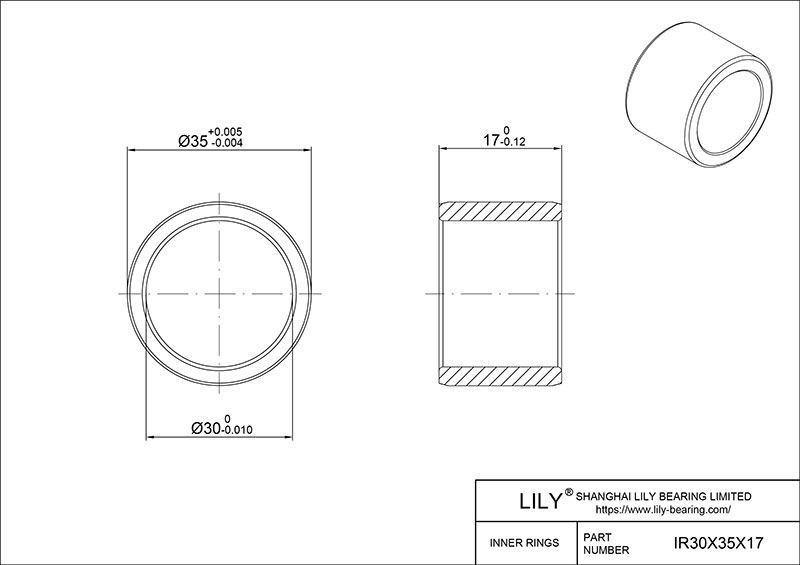 IR30X35X17-XL 内圈 CAD图形