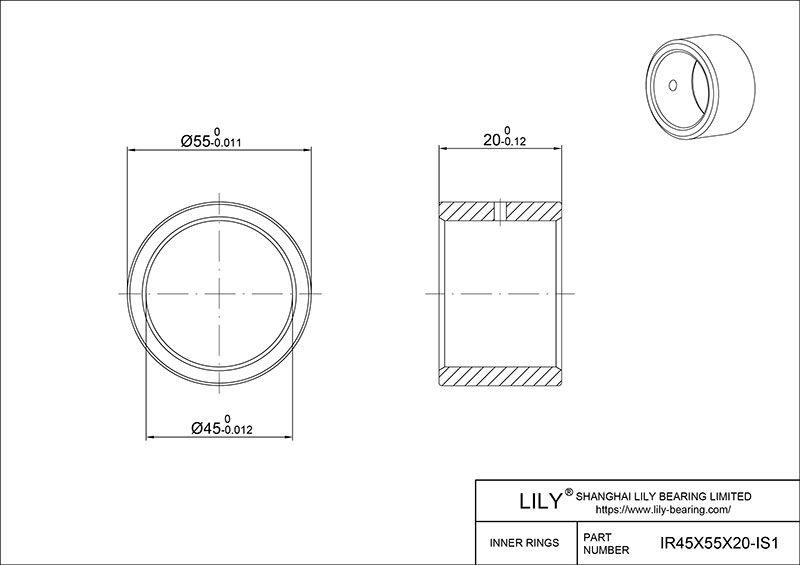 IR45X55X20-IS1-XL 内圈 CAD图形