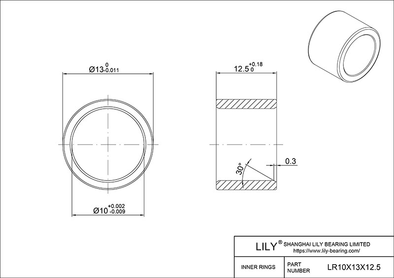 LR10X13X12.5 内圈 CAD图形