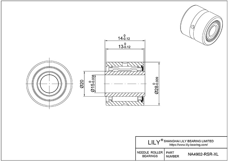 NA4902-RSR-XL 重型滚针轴承(机械加工) CAD图形