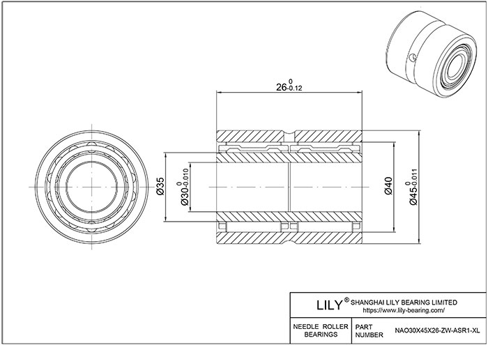 NAO30X45X26-ZW-ASR1-XL 重型滚针轴承(机械加工) CAD图形