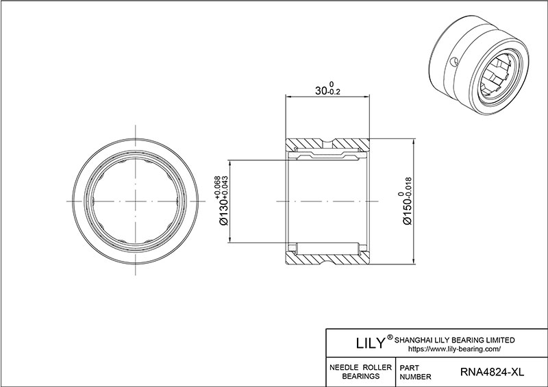 RNA4824-XL 重型滚针轴承(机械加工) CAD图形