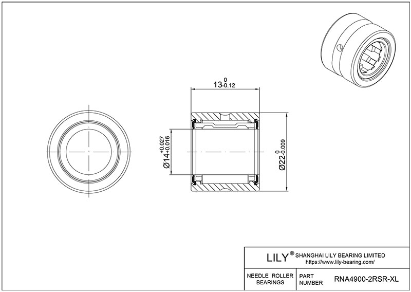 RNA4900-2RSR-XL 重型滚针轴承(机械加工) CAD图形