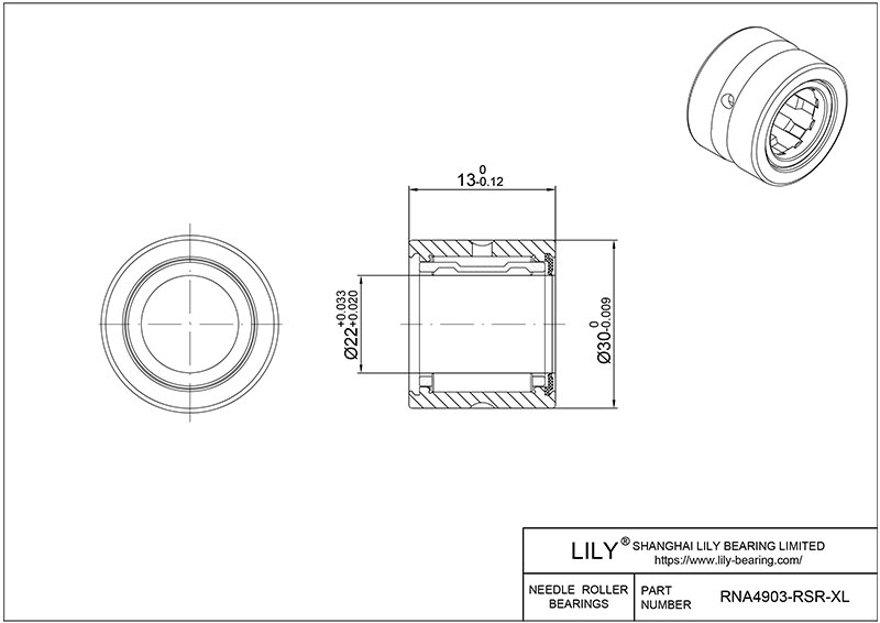 RNA4903-RSR-XL 重型滚针轴承(机械加工) CAD图形