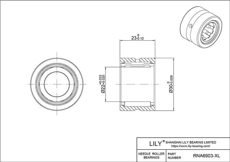 RNA6903-XL 重型滚针轴承(机械加工) CAD图形