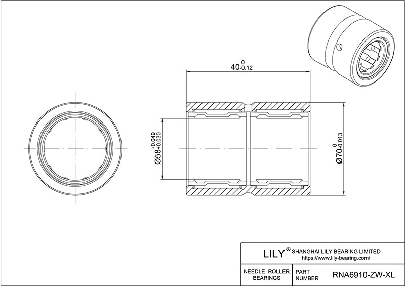 RNA6910-ZW-XL 重型滚针轴承(机械加工) CAD图形