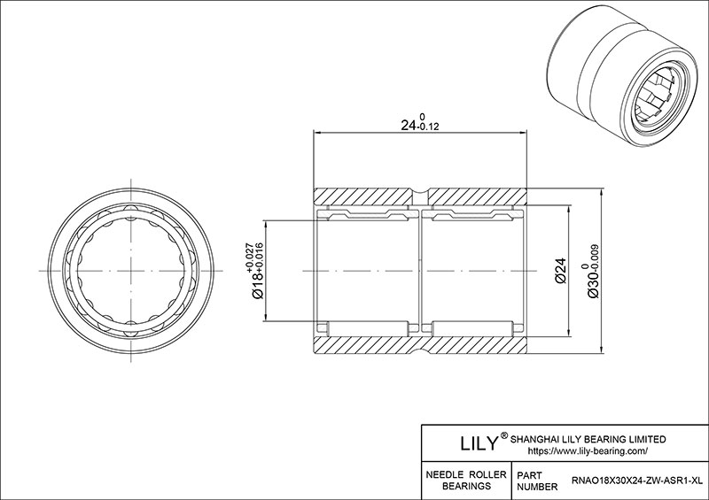 RNAO18X30X24-ZW-ASR1-XL 重型滚针轴承(机械加工) CAD图形