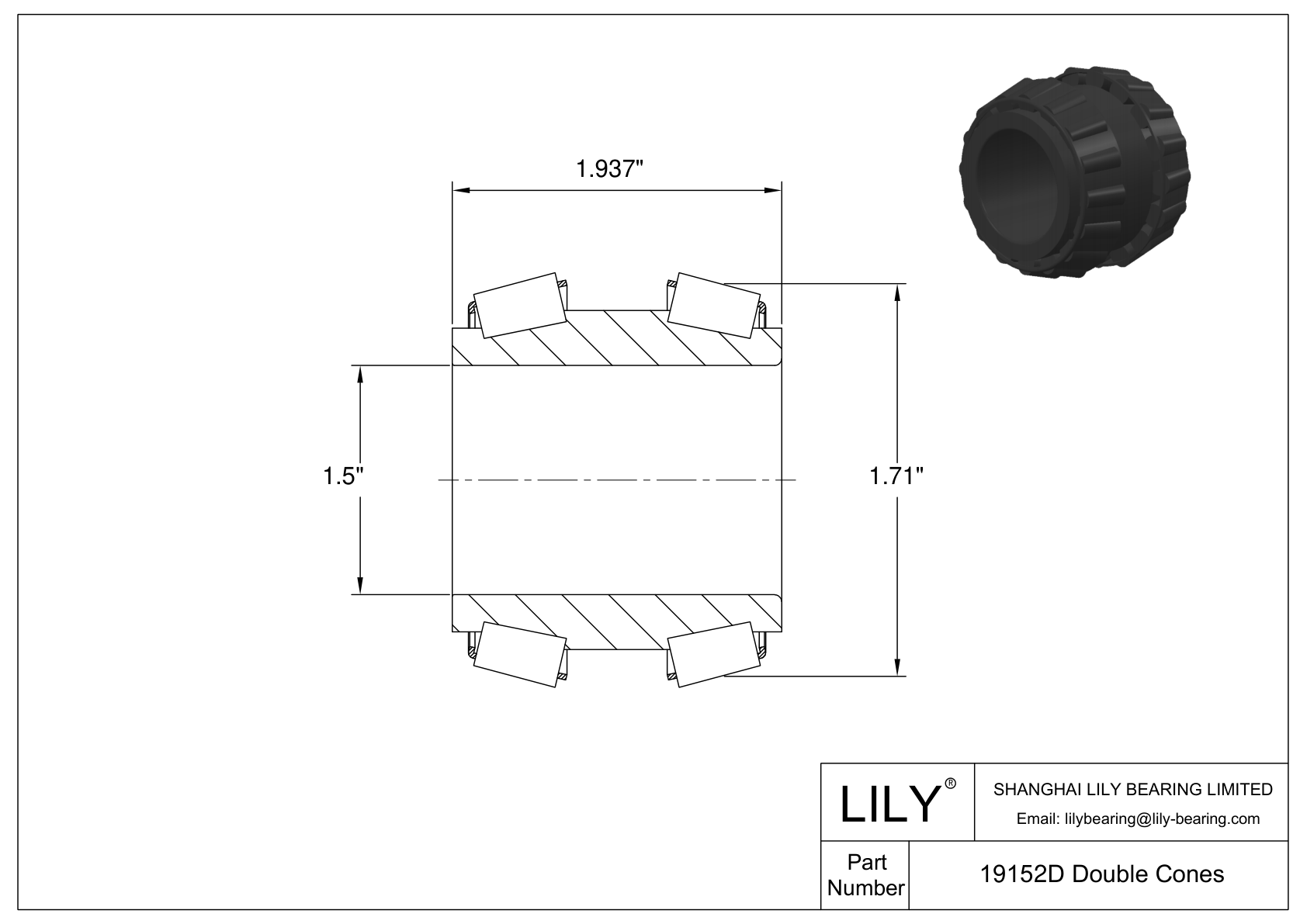 19152D 双锥体(英制) CAD图形